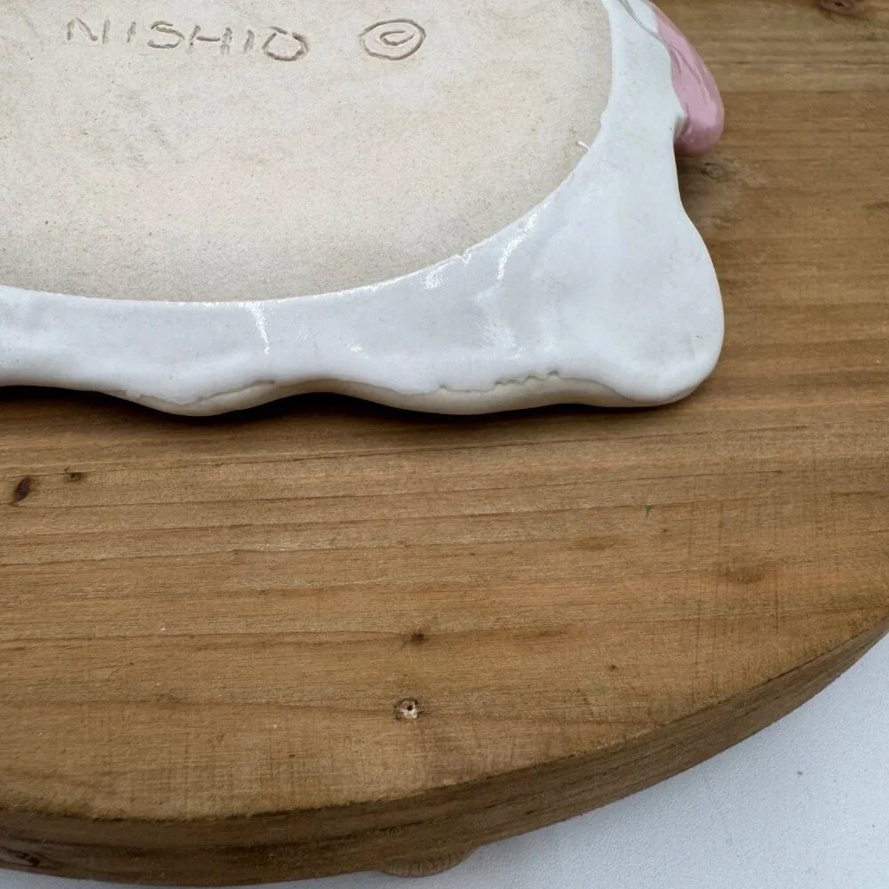 Cow trinket soap tray dish pottery Nishio studio pottery studio art excellent co